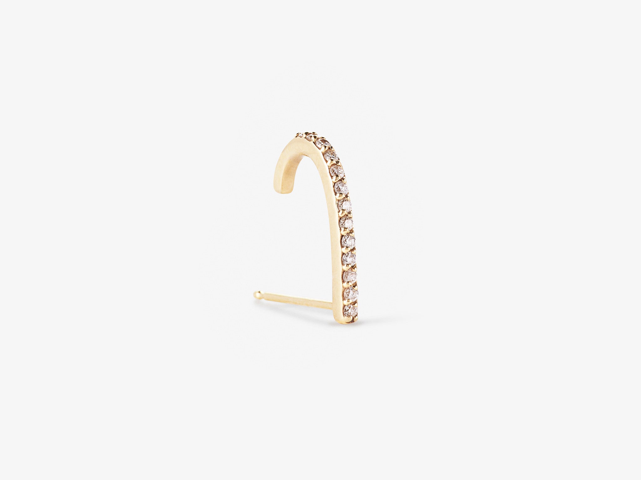 Hook Single Stud with Diamond Pavé