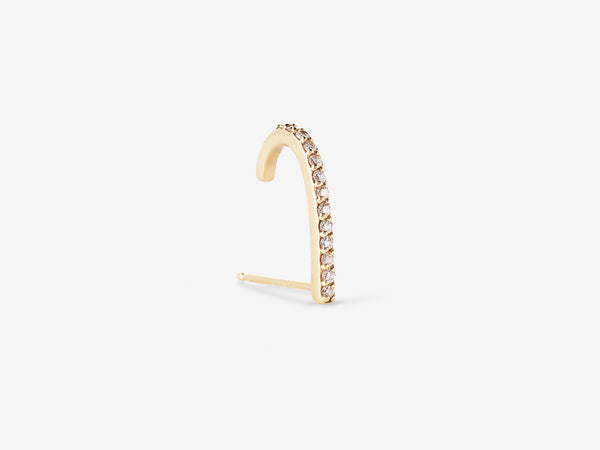 Hook Single Stud with Diamond Pavé