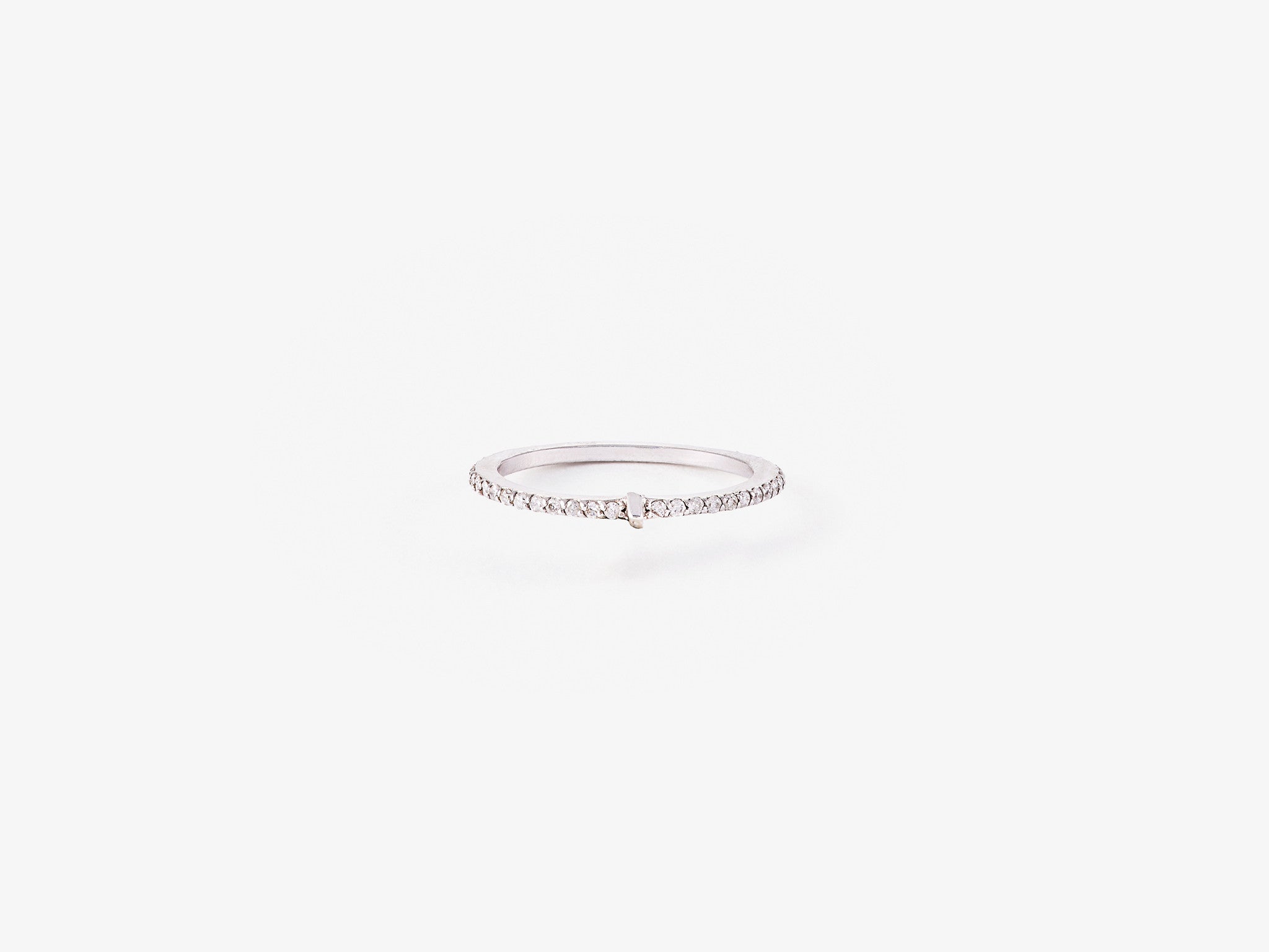 Midi Ring with Diamond Pavé and Triangle Station